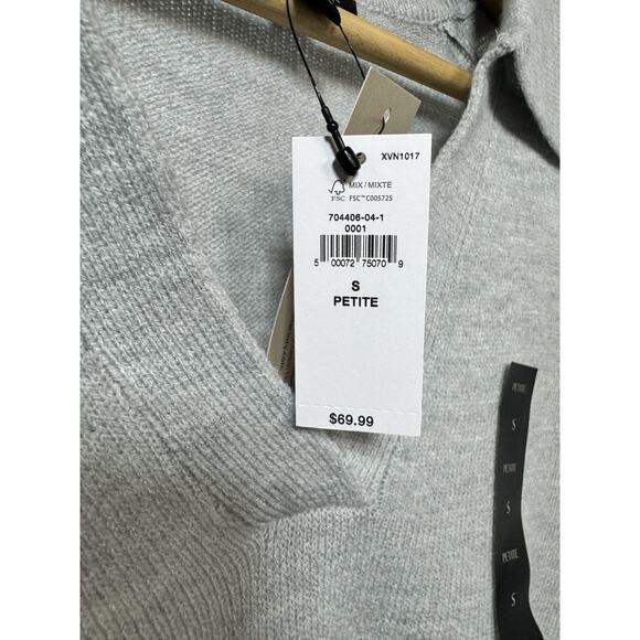 Banana Republic Sweater Womens Small Petite Cream Collared Pullover Knit Top - Picture 3 of 6